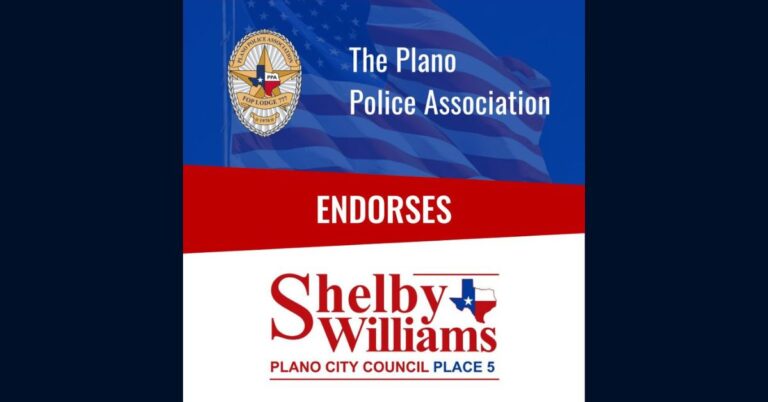 The Plano Police Association Endorses Shelby Williams