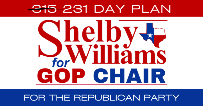 Shelby Williams for Collin County Republican Party Chair - 231 Day Plan
