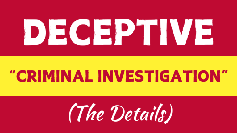 Deceptive Criminal Investigation - The Details - Shelby Williams