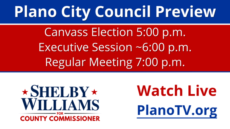 Plano City Council Preview - Shelby Williams for Collin County Commissioner